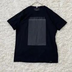 【コムサイズ】黒　半袖Tシャツ　プリント　クルーネック　Lサイズ