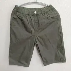 カーキ　グリーン ハーフパンツ　半ズボン ウエストゴム　160cm