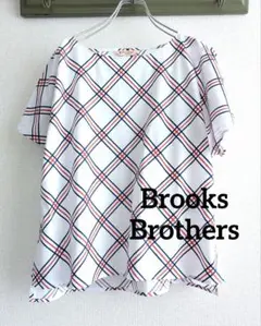 【美品】Brooks Brothersチェック青赤フレンチスリーブ　プルオーバー