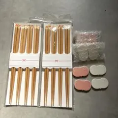 竹製箸と蝶々型箸置きセット ピンク 白 お雛祭り お食事会