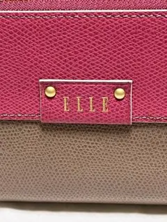 ELLE ピンクとベージュ ラウンド型長財布　新品未使用　税込14300円