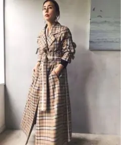 AMERI Vintage トラッドチェックトレンチコート