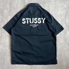 STUSSY　ステューシー　ネイビー　WORK SHIRT　美品　Sサイズ