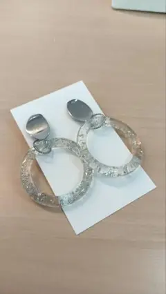 クリアラメフープポストピアス
