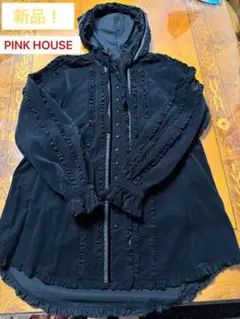 未使用!PINK HOUSEシャツコールフードブラウス