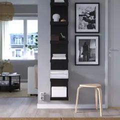 【美品】IKEA ウォールラック　ウォールシェルフ　6段 ブラックブラウン