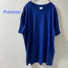 Printstar オーバーサイズ　青　Tシャツ　XL ゆったり　ワンカラー