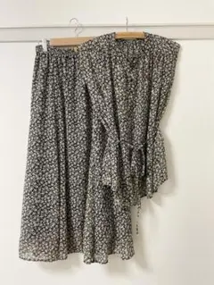 【美品】フラガベイシカ 花柄セットアップ(黒白) ワンピース ノースリーブ