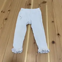 ストライプ フリル裾 レギンス　mamaraku