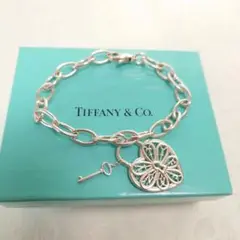 【希少】TIFFANY ティファニー フィリグリーハート キー ブレスレット