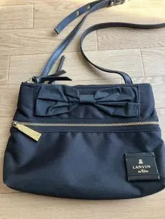 LANVIN en Bleu ショルダーバッグ　バレンヌ　トロカデロ　黒　リボン