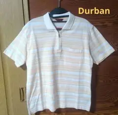 ■Durban■ストライプ ジッパーポロシャツ　高島屋購入　美品❣️