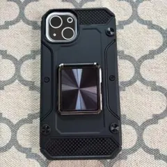 iPhone13 14対応ケース リング付耐衝撃衝撃吸収 ブラック