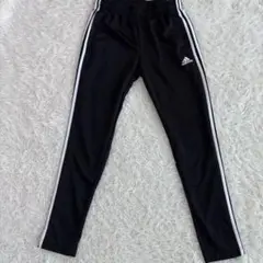 【美品】adidas トラックパンツ M ブラック 3本線 (606)