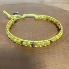 手作りイエローアンクレット