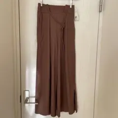 新品　ロデオクランズ　リブ編みブラウンガウチョパンツ フリーサイズ