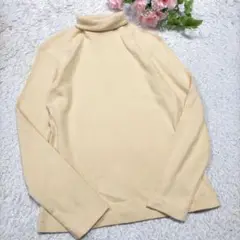 ローラアシュレイ タートルネックニット・セーター S レモンイエロー a4379