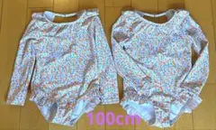 花柄長袖ベビー水着2着セット