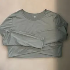 H&M スポーツ用長袖トップス カーキグレー EUR XL