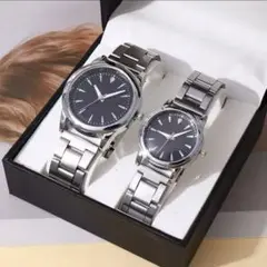 【新品】ペアウォッチ メンズ レディース 2本セット シルバー×シルバー