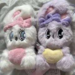 エスターバニー　ぬいぐるみ　ホワイト&パープル2点セット