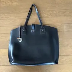 レザートートバック1枚革受注生産品　MOTOR 茶色革チャーム付き