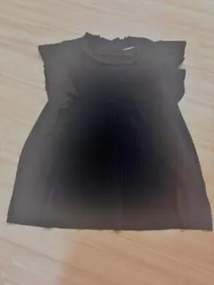 ZARA ブラック フリル袖 プリーツノースリーブ