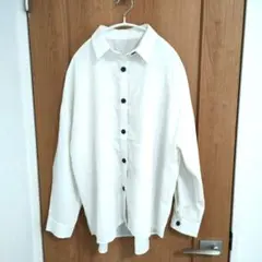 AZUL by moussy　リネン ホワイト 長袖シャツ Mサイズ