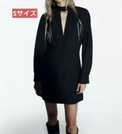 【新品】ZARA ハイネック チョーカー ミニワンピース S