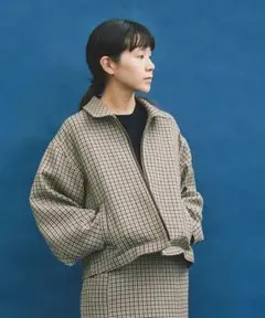 note et silence ガンクラブチェックリバー ジップブルゾン