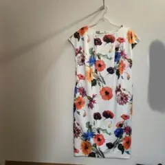 million carats 花柄 半袖 ミニワンピース ホワイト