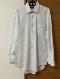 長袖ワイシャツ 白 ストライプ