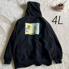 a1915【トム＆ジェリー】大きいサイズ 4L プリント フルジップ パーカー