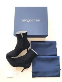 定価14万/箱u0026袋付Sergio Rossi最高峰スエードショートブーツ35.5