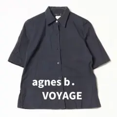 agnes b. ネイビー　半袖シャツ S 美品