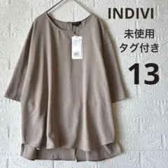 【未使用タグ付き】インディヴィ バックスリット カットソー 大きいサイズ