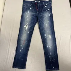 241co. ニイヨンイチ ダメージペイント加工　スリムストレッチデニム