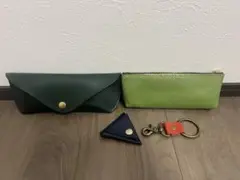 本革　メガネケース　ペンケース　コインコース