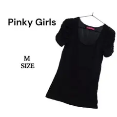 ピンキーガールズ Pinky Girls 黒 半袖 Tシャツ M 美品