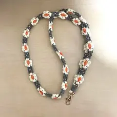 スマホショルダー ストラップ 花 編み物