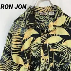 N-5530 RON JON アロハシャツ ボタニカル リーフ柄 サーフ系 XL
