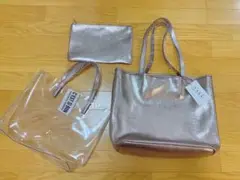 【美品】メタリック トートバッグ サマーバッグ