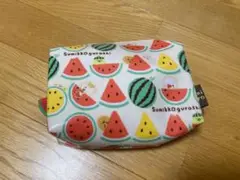 すみっコぐらし　スイカ柄ポーチ