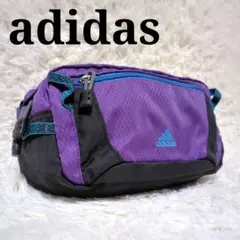 【極美品】adidas☆カメラバッグ ウエストバッグ ナイロン パープル