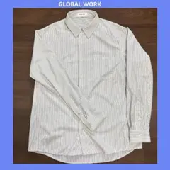GLOBAL WORK ストライプ長袖シャツ L