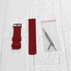 ★[EVOLBER] 腕時計ベルト シリコンラバー 18mm ワインレッド