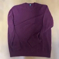 ユニクロ カシミヤニット ワイン色