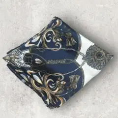スカーフ バンダナ ハンカチ (55×53) ネイビー