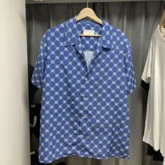 AZZURRO 半袖シャツ L 青