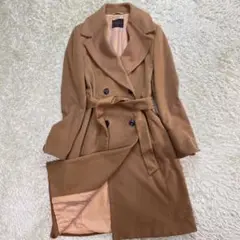 カシミヤ100% トゥモローランドコレクション ベルテッドコート キャメル 38